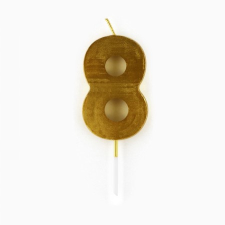 Candle for the cake, the number "8", gold, 4 x 10 cm.-3