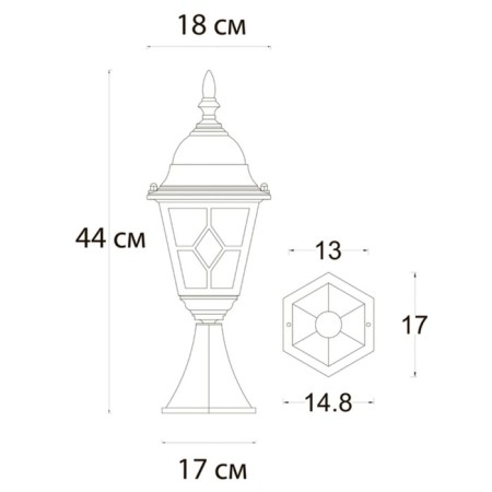 Landscape Lamp Arte Lamp Madrid A1541FN-1BN, E27, 75 W, 18x18x44 cm, brown-1