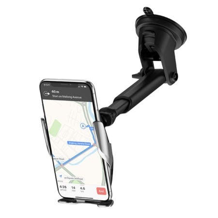 Hoco S14 car holder, wireless charging, 2 A, 15 W, silver-3