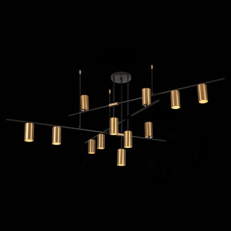 Ceiling lamp ST LUCE. SL1206.402.12. Sormano. 12x7 W, GU10, 120x120x65 cm, black color-1