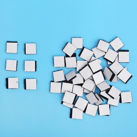 Velcro on the adhesive base "Square", set 48 pcs., Size 1 pc. 1.5 × 1.5 cm, black color