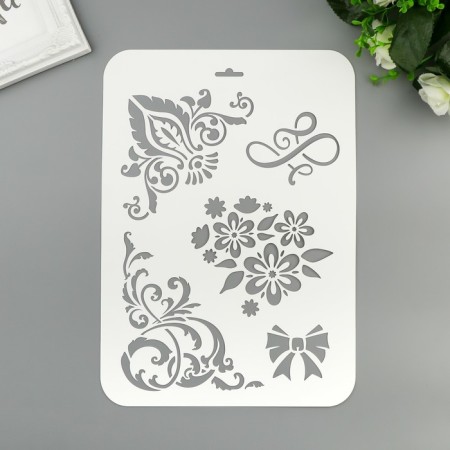 Stencil plastic "Flower patterns" 22x31 cm