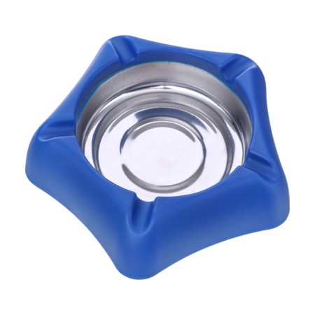 Ash for a house of stainless steel, for cigarettes and sticks, 13 x 13.3 cm, blue-3