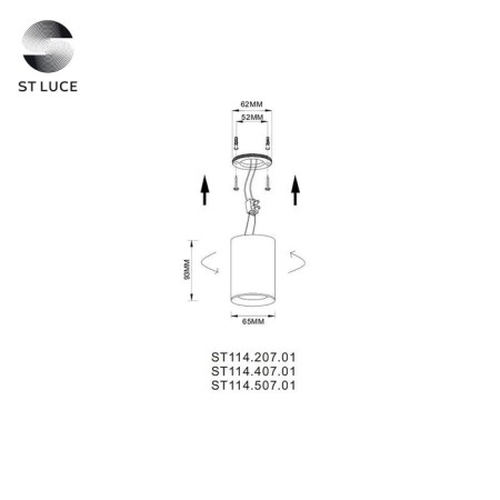 Ceiling lamp ST LUCE. ST114.407.01. 1x50 W, GU10, 6.5x6.5x9.3 cm, black color-6