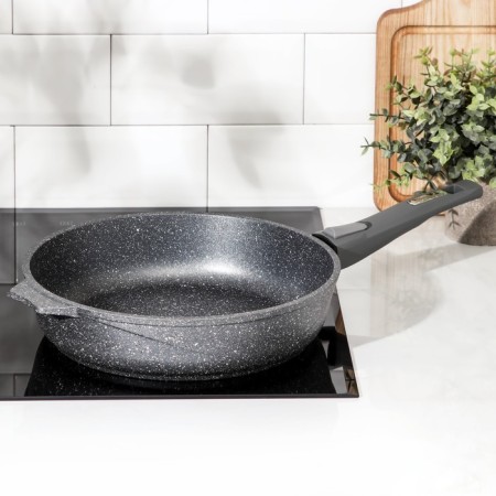 Granite pan, d = 28 cm, removable handle, anti -stick coating, gray color-6