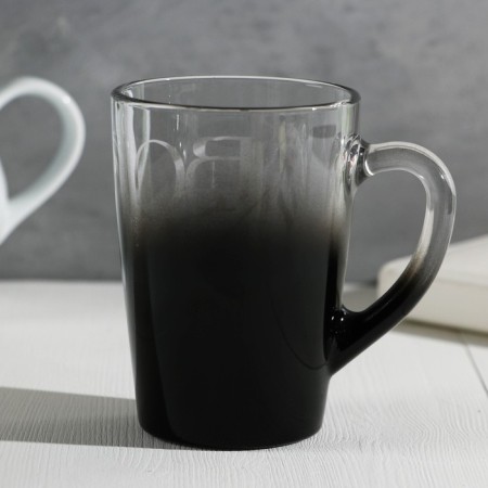 Glass mug with a gradient and drawing “You are here boss”, 300 ml-1