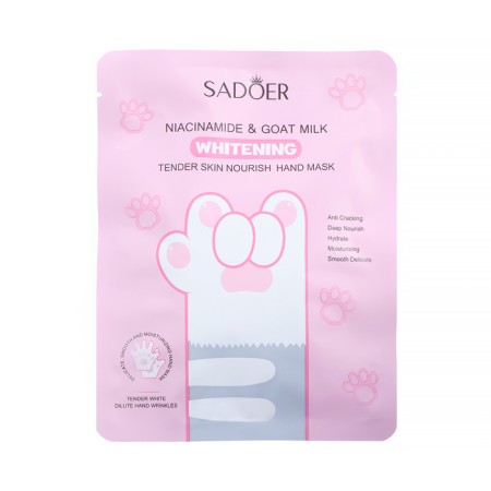 Hand mask for hand, nutritious with nicotinamide and milk