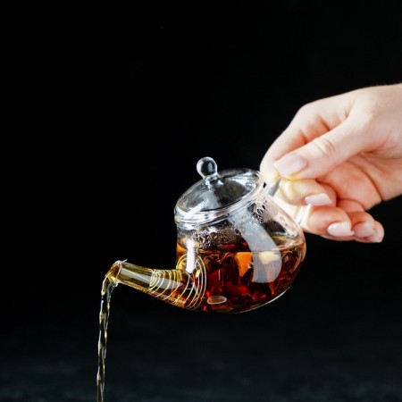 Glass teapot with metal sieve "Damba", 100 ml-6