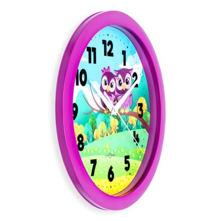 Walls wall, D-28 cm, children's, "owls", silent-1