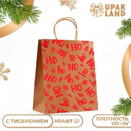 TISTE CRAFT package, round handle, "ho-ho-ho" 33 x 25 x 12 cm, 120 g