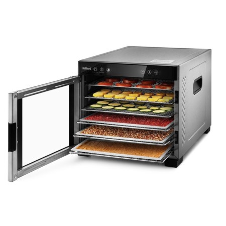 Drywall for vegetables and fruits KitFort KT-1916, 550 W, 6 tiers, silver-1