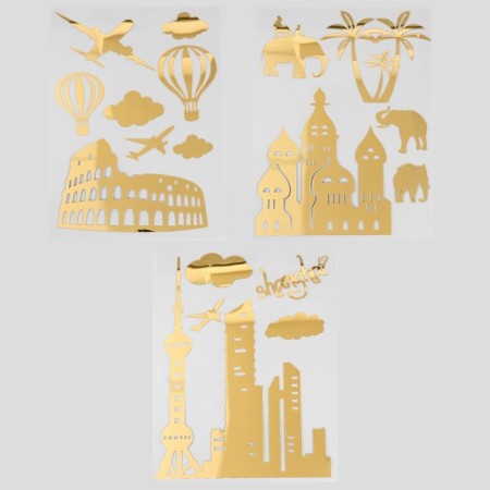 Interior mirror sticker "Travel" MIX 31.5x41 cm-3