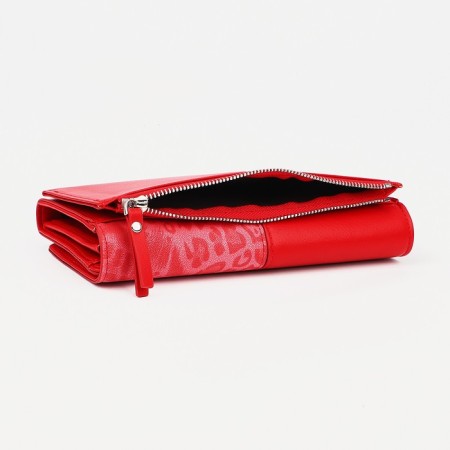 Women's wallet on magnets, red color-2
