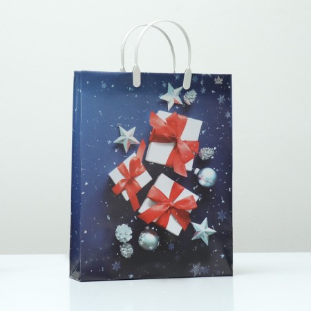 New Year. Package "New Year's gifts", soft plastic, 40 x 30 cm.
