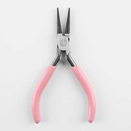 Rounded needlework, 12.5 × 6.5 cm, pink color-3