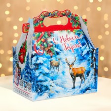 New Year. Gift box New Year's casket is a simple 