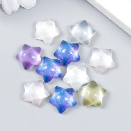 Decor for creativity plastic "Star with mother of pearl" MIX 1.6x1.6x0.8 cm