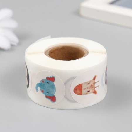 Stick Paper "Drawn Beasts" d = 2.5 cm 500 pcs in a roll 3x6.5x6.5 cm-2