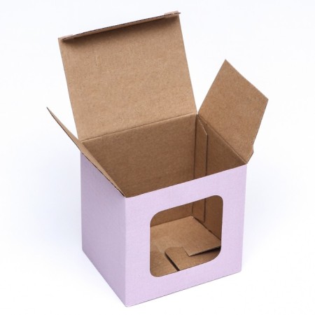 Box under a mug, with a window, lilac 12 x 9.5 x 12 cm-2