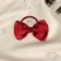 Hair elastic band "Schoolgirl style" beads, 10.5 cm, red
