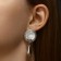 Earrings with pearls "drops" storm, color silver