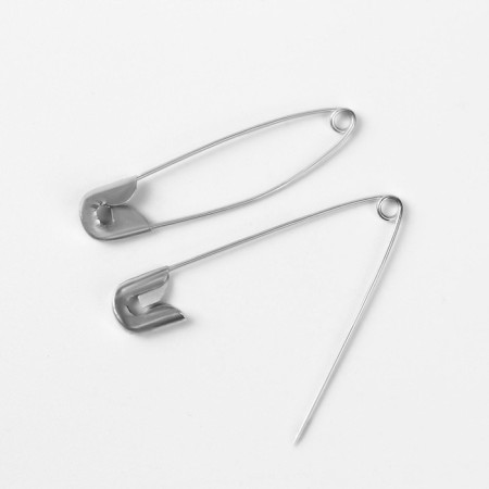 English pins, 45 mm, 10 pcs, silver color-2