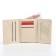Women's wallet on the button, beige color