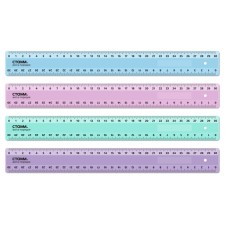 Line 30 cm Istanm, plastic, 2 scales, opaque, pastel colors, euro suspension, mix