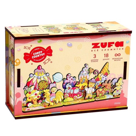 Wooden puzzle "Diorama. Candy Country "-7