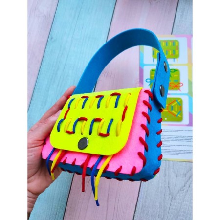 Designer made of felt "purse with lacing"-2