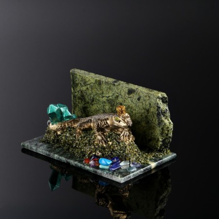 Souvenir "Lizard", 8x12x5 cm, coil, gypsum-1