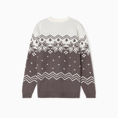 New Year. Knitted children's kaptan scandinavia size 34 (122-128 cm), gray-7