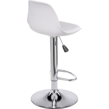 Soft Soft Metal/ABS-plastic stool/eco-leather, chrome/white 38x38x82 cm-3