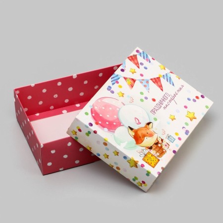 Gift box team "Fox with gifts" 16.5 x 12.5 x 5.2 cm-3