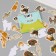 Stickers for creativity "Home -based animals" embossing gold set 48 pcs 9x7x0.8 cm