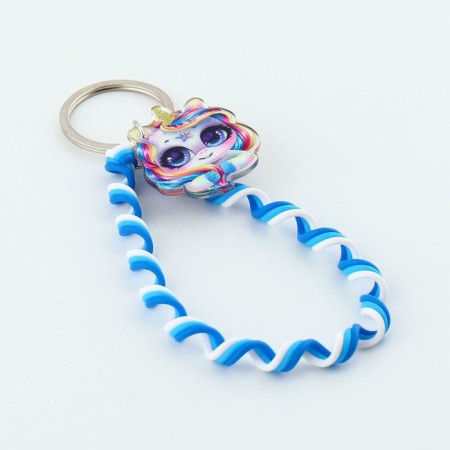 Key keychain children's cord "Asterisk" 15 x 6 cm-5