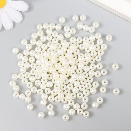 Set of beads "needlework" plastic, diameter 6 mm, 25 g, milk-1