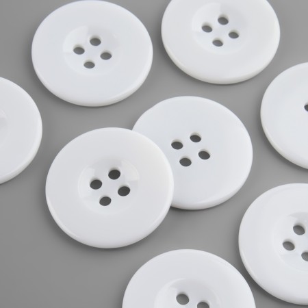 Button 4 punctures, d = 30 mm, white color-1