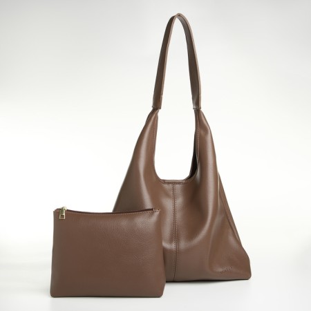 Women's bag on the magnet Textura, medium size, cosmetic bag, brown color-1