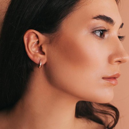 Earrings "minimized" the arc of wide, pink gilding-2