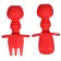Set of children's cutlery, fork, spoon, red color