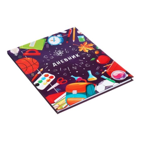 Diary for grades 1-4 "back to school. Collage", solid cover, glossy lamination, 48 sheets-1