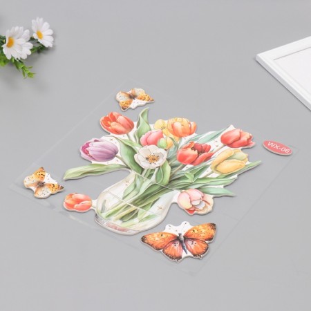 Interior plastic sticker "tulips" 40x31 cm-1