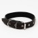Leather collar on synthetic winterizer "Hedgehog", 64 x 3 cm, Osh 40-55 cm, black