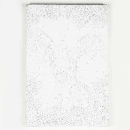 New Year's picture on numbers on canvas with the subframe "New Year! Curious deer ", 20 x 30 cm-1
