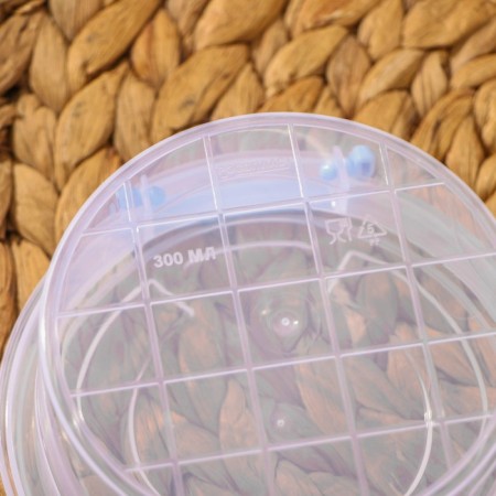 A set of food containers Ricco, 3 pcs: 300 ml, 600 ml, 1.2 l, round, transparent color, blue-3