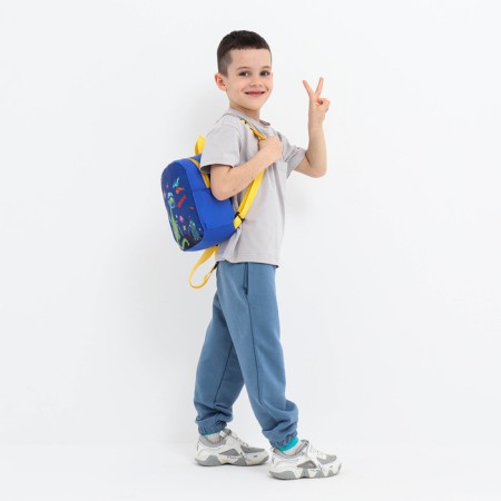 Baby backpack, lightning department, 2 side pockets, blue color-3