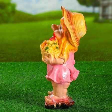 Garden figure "Dwarf with a basket" Small 16x15x39cm-5
