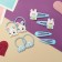 Hair set "vanilla" (4 elastic bands, 4 invisibility) bunnies, blue
