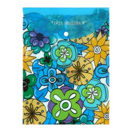 Folder-convert on the button, A4, 180 microns, "Flowers", mix-4